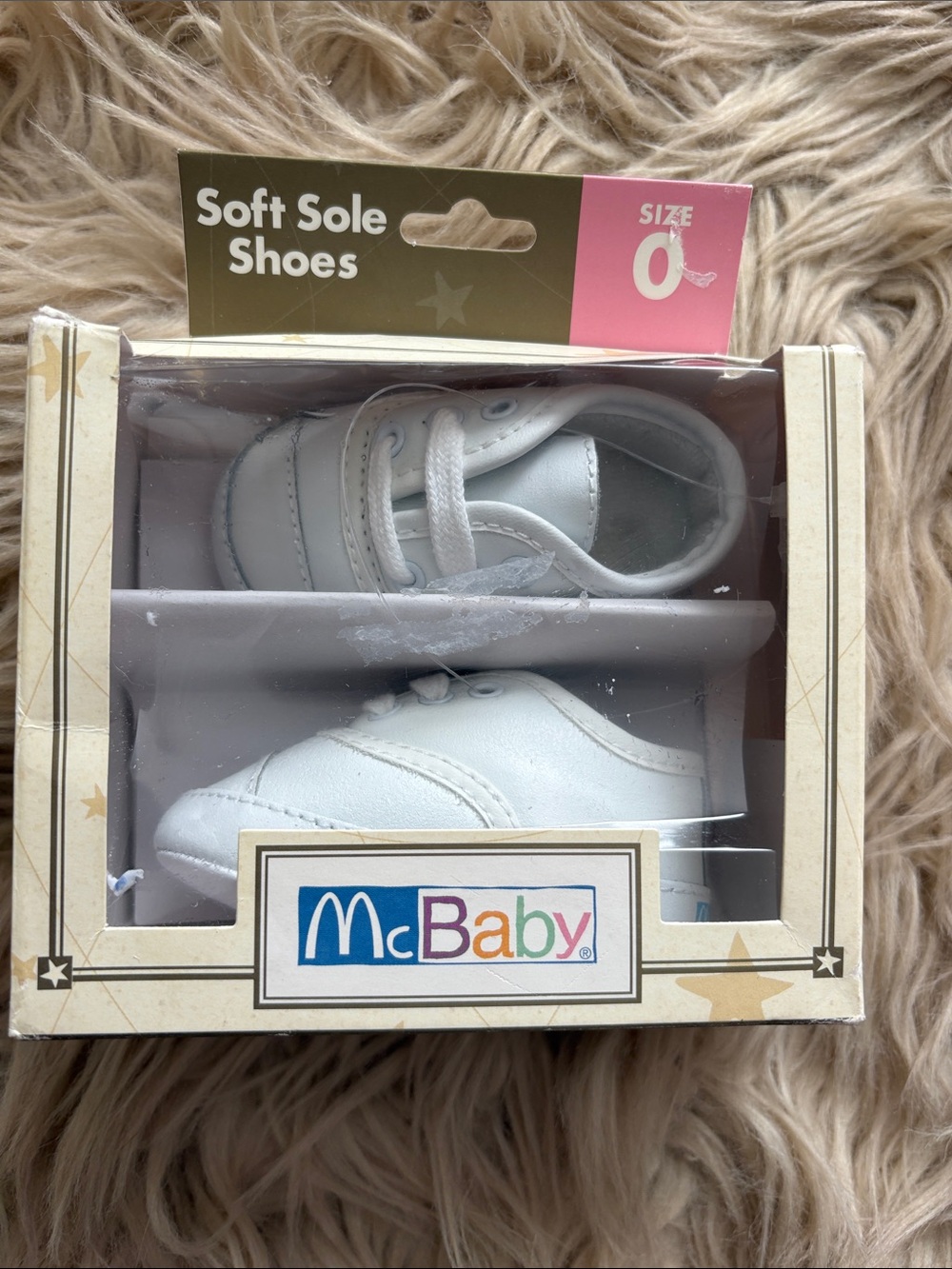 White Vintage New McBaby Soft Sole Baby Walkers - Size 0